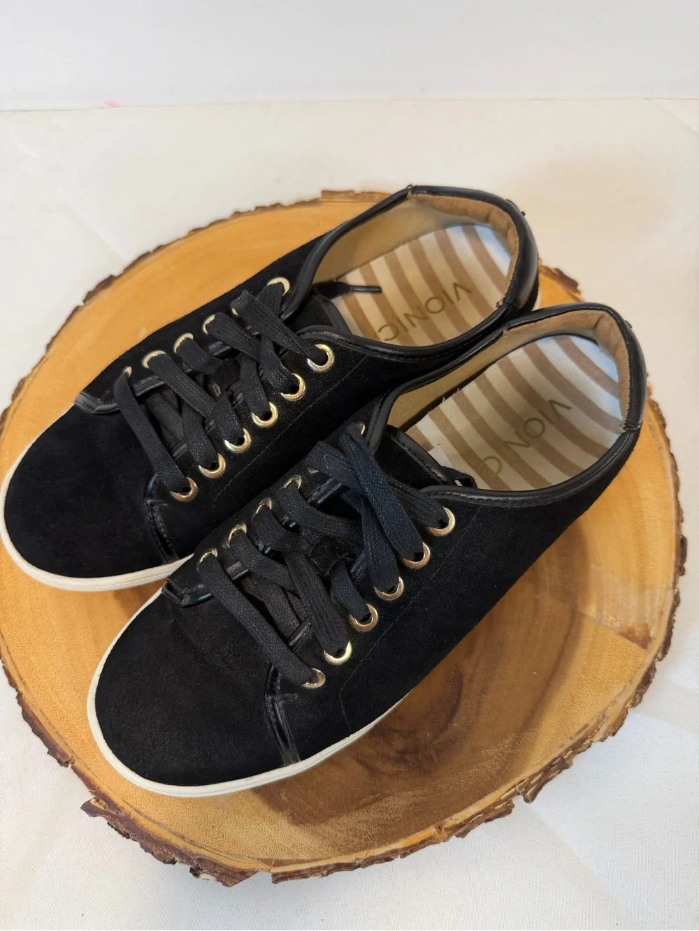 Vionic Brinley sneakers black suede Lace Up Comfort Arch Women’s Size 6.5 - Picture 6 of 9